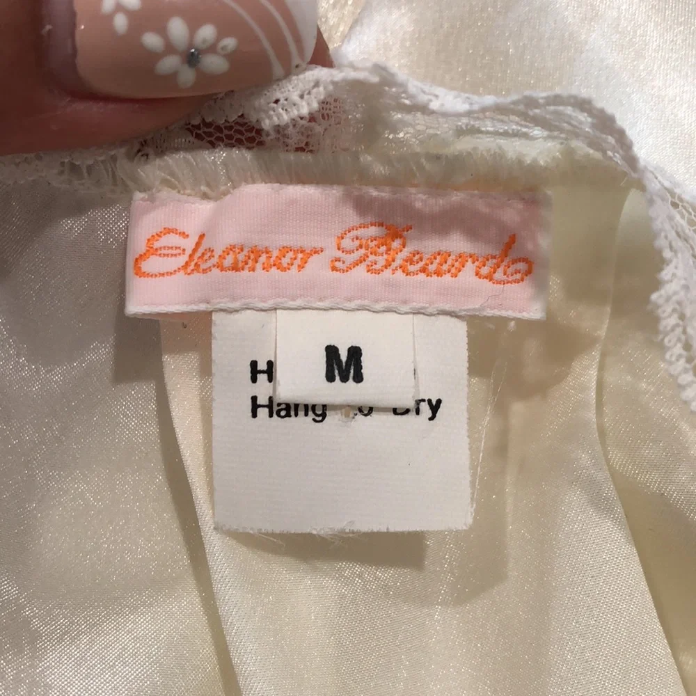 Vintage Eleanor Beard ruffled satin nightgown - Picture 7 of 9